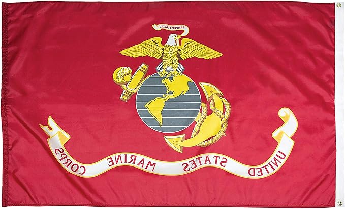 FlagSource U.S. Marine Corps Nylon Military Flag, Made in The USA, 4x6'-VerdiqueGarden