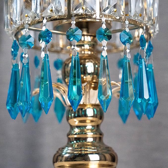 HDCRYSTALGIFTS 30pcs 55mm Multi-Color Crystal Icicle Pendant Chandelier Prisms Drops Lamp Candle Holders Curtain DIY Parts-VerdiqueGarden