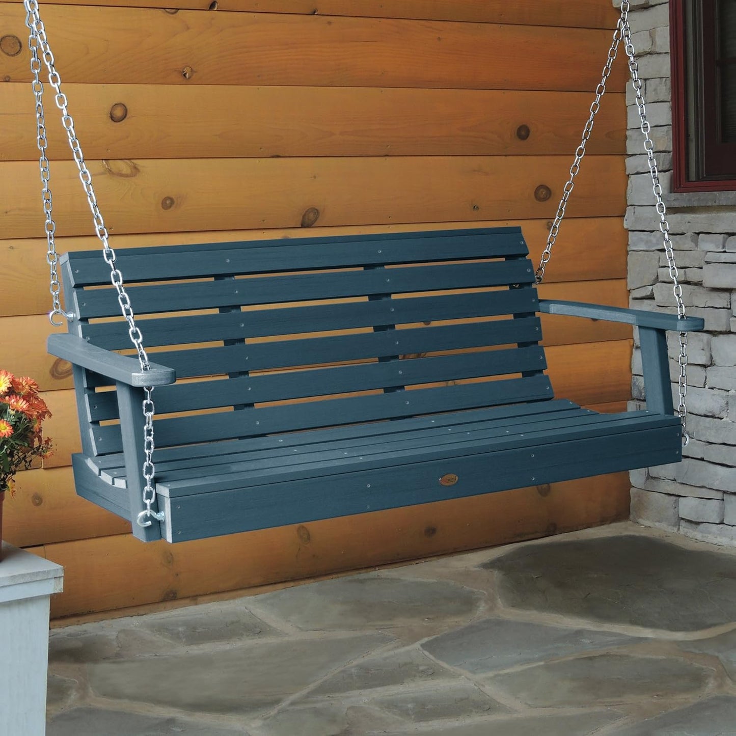 highwood Weatherly Porch Swing, 4 Feet, Nantucket Blue-VerdiqueGarden