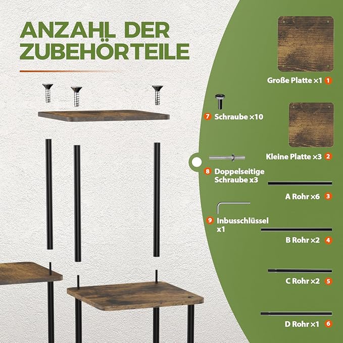 Bamworld Small Plant Stand Indoor, 4 Tier Metal Plant Shelf for Multiple Plants, Corner Flower Stand for Patio Garden Balcony Living Room Bedroom(Brown)-VerdiqueGarden