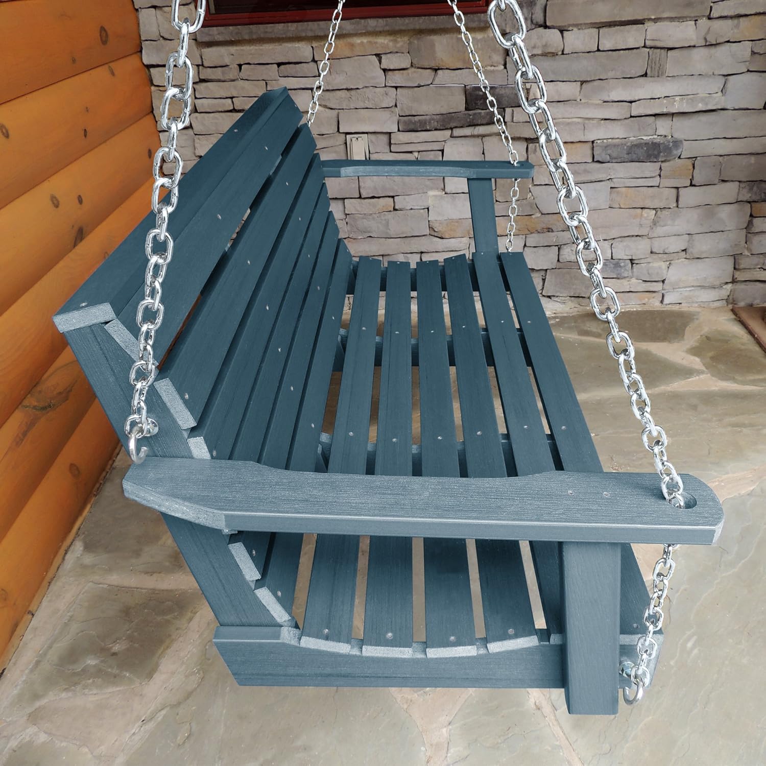 highwood Weatherly Porch Swing 5 Feet, Nantucket Blue-VerdiqueGarden