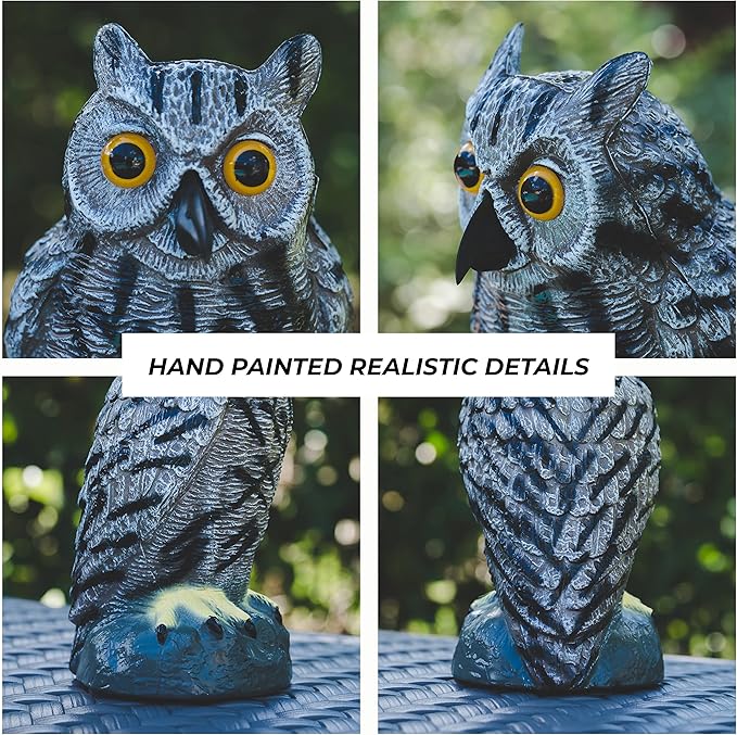 Galashield Owl Decoy to Scare Birds Away | Plastic Owls to Scare Birds Away | Owl Statue for Garden & Outdoors-VerdiqueGarden