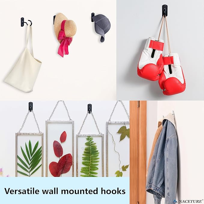 NACETURE Ceiling Hooks for Hanging Plants 2 Pack - Square Wall Mount Plant Hanger Indoor Hanging Hooks Metal Plant Bracket Iron Lanterns Hangers for Wind Chimes, Planters (2.5" Black 2 Pack)-VerdiqueGarden