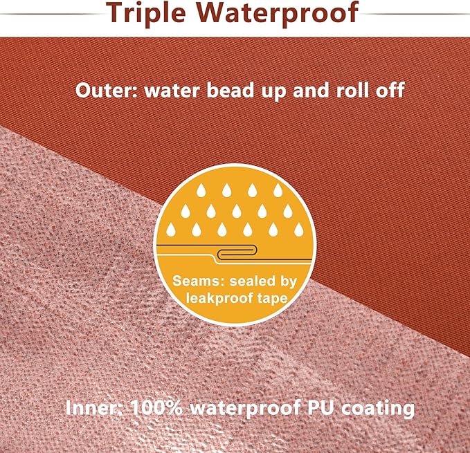 Favoyard Patio Chair Cushions 19 x 19 x 3 Inch Waterproof Outdoor Seat Cushions for Patio Furniture 3-Year Color Fastness Garden Sofa Couch Chair Pads with Handle & Adjustable Straps Set of 2, Spice-VerdiqueGarden