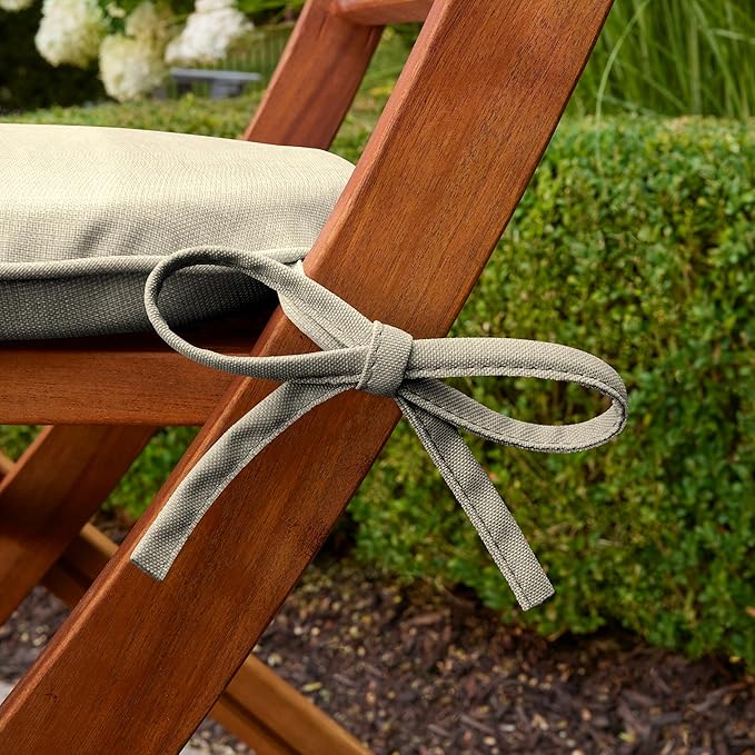 Arden Indoor/Outdoor Foam Seat Pad, 2 Pack, 17 x 16, Patio Cushion, Water Repellent, Fade Resistant, Foam Cushion Tan Leala-VerdiqueGarden