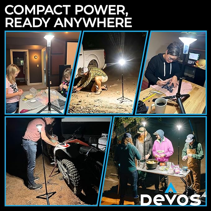 DEVOS - LIGHTRANGER 800 Mini Telescoping Camp Light, 4.5 Tall with 800 Lumens, Ultra Compact & Portable, Rechargeable LED Lantern, Up to 30-Hour Runtime, 1 Year Warranty, Includes Carry Case-VerdiqueGarden