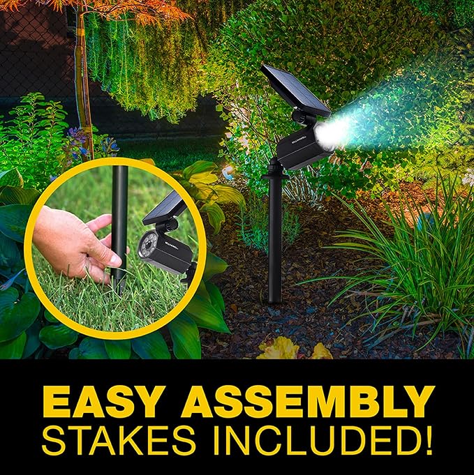 Bell+Howell Bionic Spotlight Motion Solar Spot Lights Outdoor Waterproof, Solar Landscape Lights, Outdoor Solar Yard Lights Weather Resistant, Super Bright LED Lights, for Garden, Lawn As Seen On TV-VerdiqueGarden