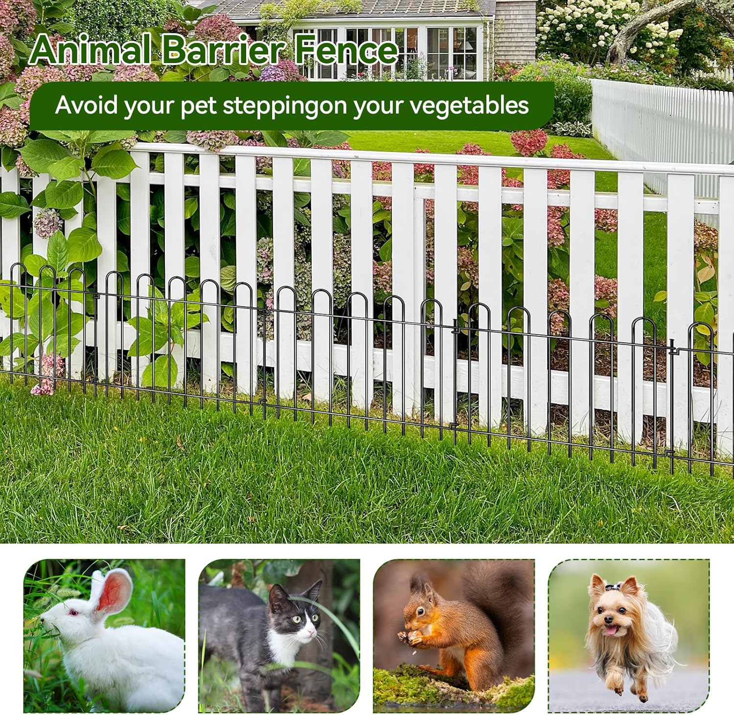 26 Panels Decorative Garden Fence, 37ft X 20in Rustproof Metal Animal Barrier Fence, No Dig Fence Garden Fence, Arched Flower Bed Edging Ornamental Wire Border Fencing for Outdoor Yard, Patio Decor-VerdiqueGarden