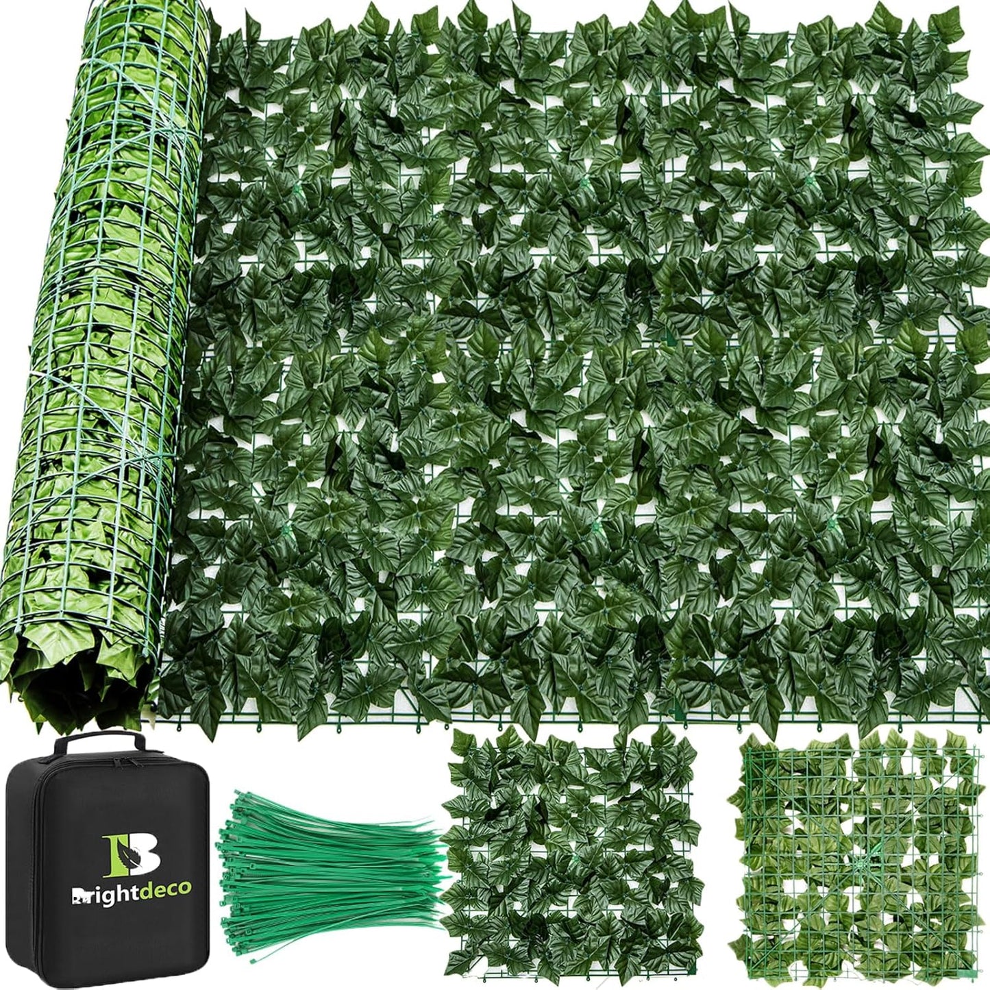 Artificial Ivy Privacy Fence Screen 40x120in Privacy Hedges Wall Faux UV-Anti Panel for Indoor Outdoor Garden Balcony Decor-VerdiqueGarden