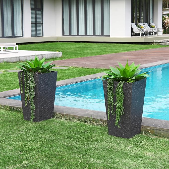 Artificial Plants Fake Agave Succulent Plant 28 Inch Big Size Faux Succulents Stems for Indoor Outdoor Realistic & Natural Home Decor Plants for Office Housewarming 2 Pack-VerdiqueGarden