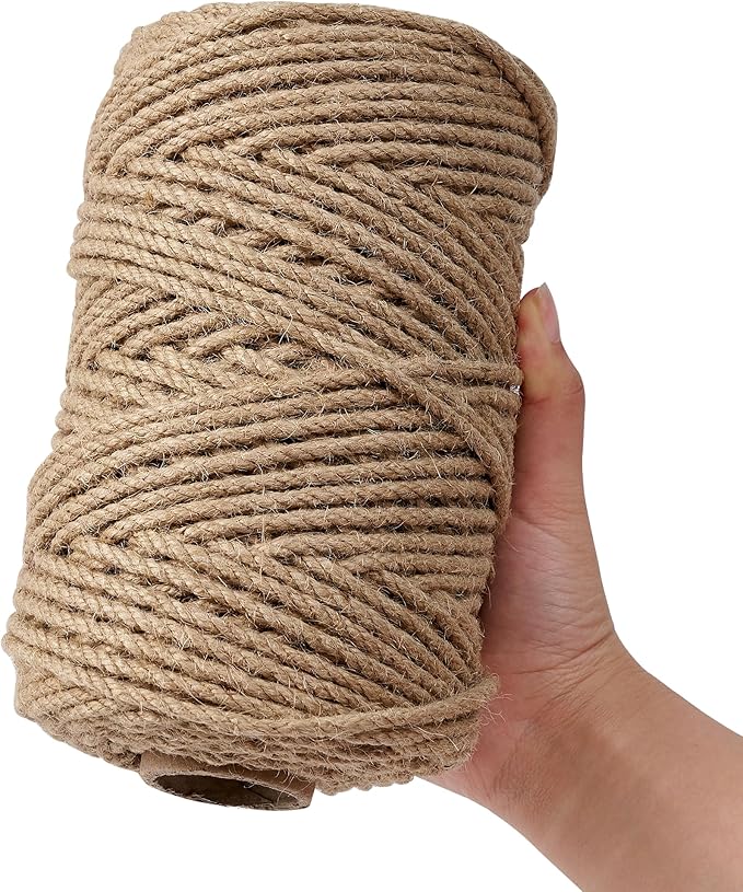Natural Jute Twine,328 Feet 4mm Hemp Twine Rope for Gift Wrapping Craft Plant Garden Christmas Handmade Arts Decoration Packing String Home Decor-VerdiqueGarden