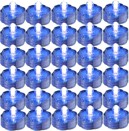 Bright LED Floral Tea Light Vase Submersible Lights for Party Wedding (Blue, 30 Pack)-VerdiqueGarden