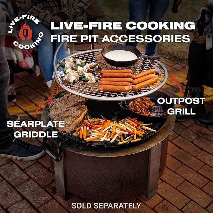 Breeo Smokeless Fire Pit (X Series 24, Corten Steel) | 27.5 inch Smokeless Firepit for Outside | 62 Pounds | Ideal for Families Compatible with Wide Range of Breeo Accessories-VerdiqueGarden