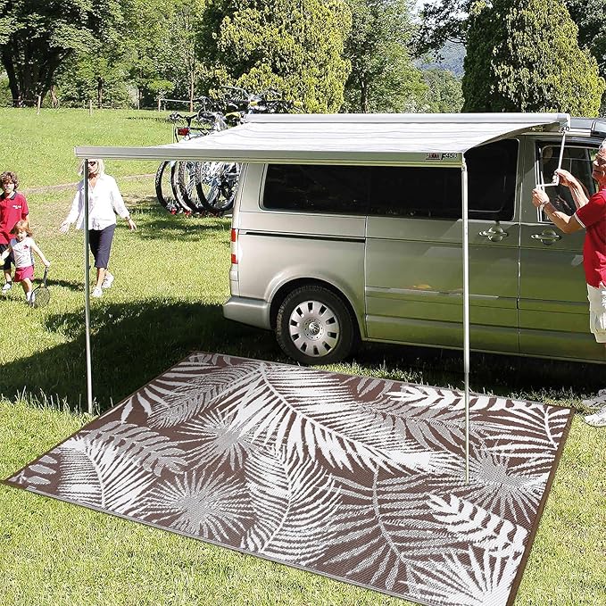 HiiARug Outdoor Rug 5x7Ft Outdoor Plastic Straw Rug Waterproof Outdoor Rugs for Patios Clearance Reversible Patio Mat Outdoor Carpet for Patio Camping Porch Deck RV Camper Backyard-VerdiqueGarden