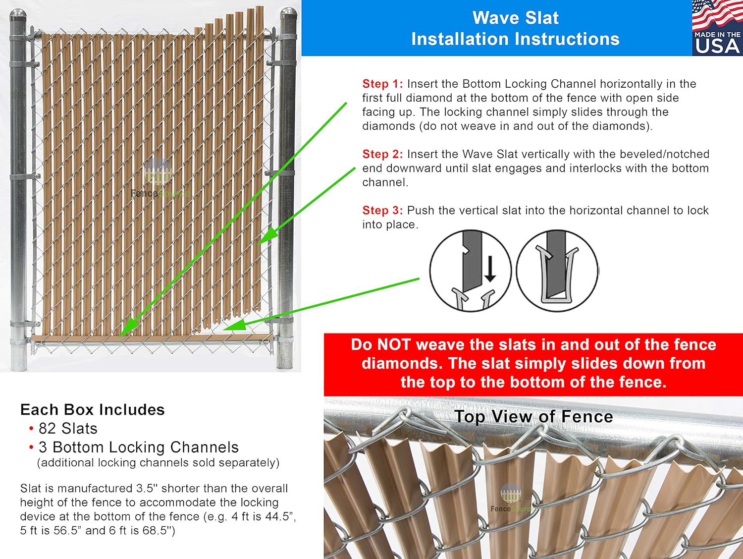 Wave Slat (9 Colors) Single Wall Bottom Locking Privacy Slat for 4', 5', 6', 7' and 8' Chain Link Fence (8 ft, Royal Blue)-VerdiqueGarden