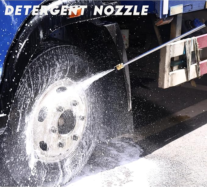 3500 PSI Gas Pressure Washer, 2.3 GPM Power Washer with 209CC Engine, Maintenance-Free Axial Cam Pump, 25FT Hose, 4 Nozzles for Driveways, Walls, Vehicles, Patio (Orange)-VerdiqueGarden