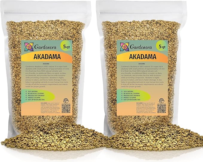 Pure Hard Akadama - 10 Quart - Small Grain for Cactus, Bonsai Plants Soil Amendment, Prevent Over Water, Provides Optimal Water Retention, Fast Drainage (2 Bags of 5 Quart)-VerdiqueGarden