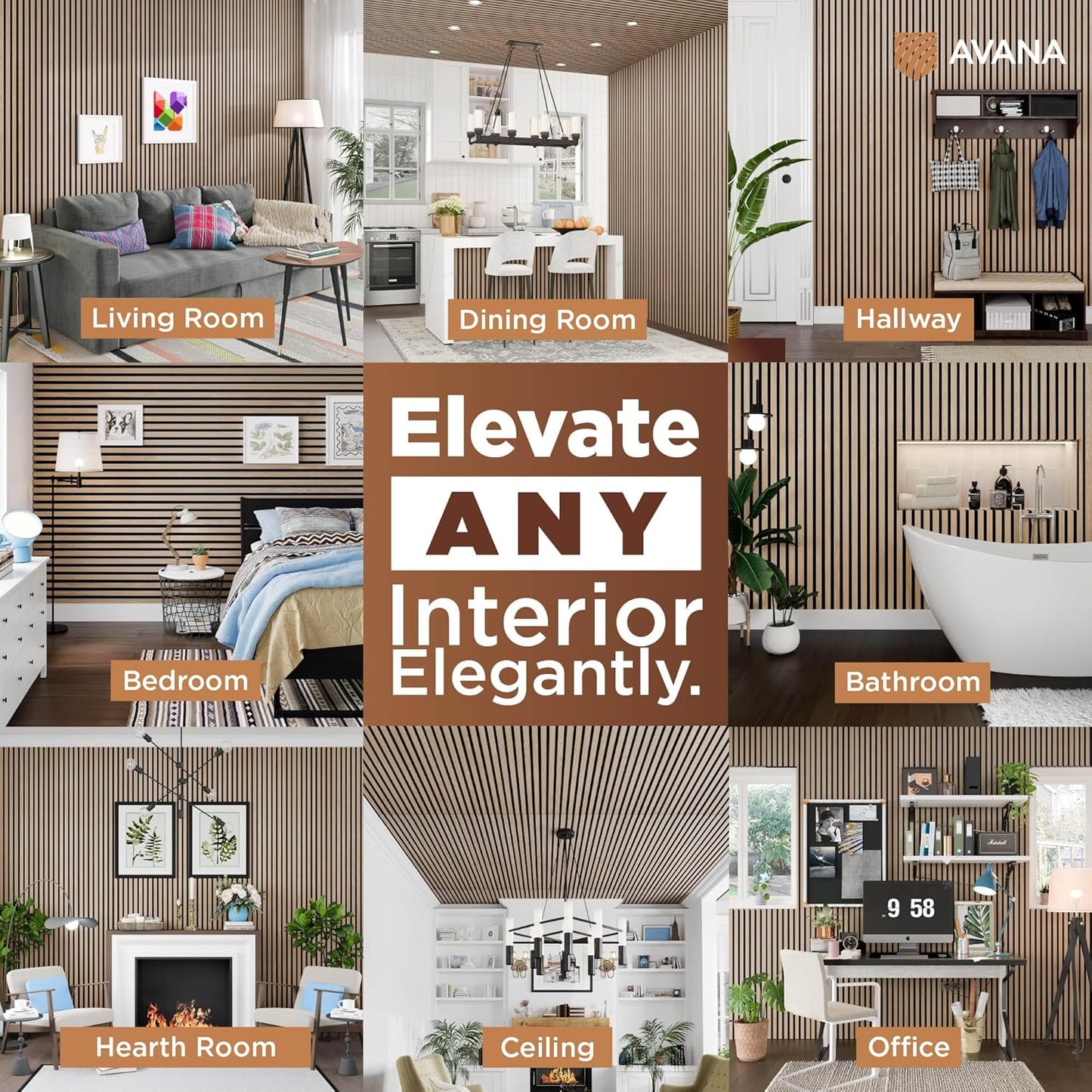 Avana Modern Acoustic Wood Wall Panels – 47.2 X 12.6 Inch White Oak Acoustic Panels 2 PCs – Wall Panels For Interior Wall Decor For Homes, Offices, Studios – Sturdy And Durable Wood Panels For Wall-VerdiqueGarden