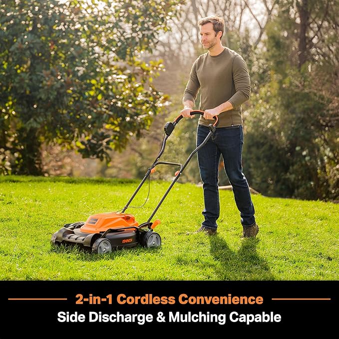 LawnMaster CLMF4819X 19-inch Brushless Cordless Mower with 2X24V MAX* 4.0Ah Battery and a Dual Charger 6 Cutting Position-VerdiqueGarden