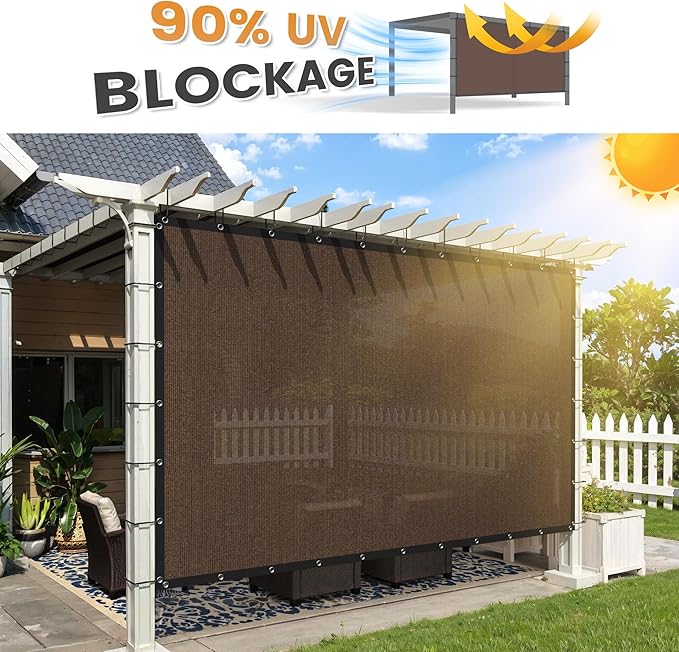 VICLLAX Shade Fabric Sun Shade Cloth with Every 2 FT Grommets for Patio Garden Pergola Cover Canopy 3x23 FT, Mocha-VerdiqueGarden