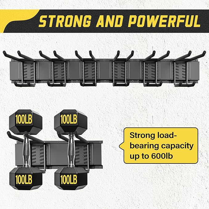 Garage Wall Organizer,12Pack Carries 600 lbs,Garden Tool Organizer 49.5in With Large Storage Space,Easy Assembly, Sturdy Design,for Efficient Tool Storage Garage Organization-VerdiqueGarden