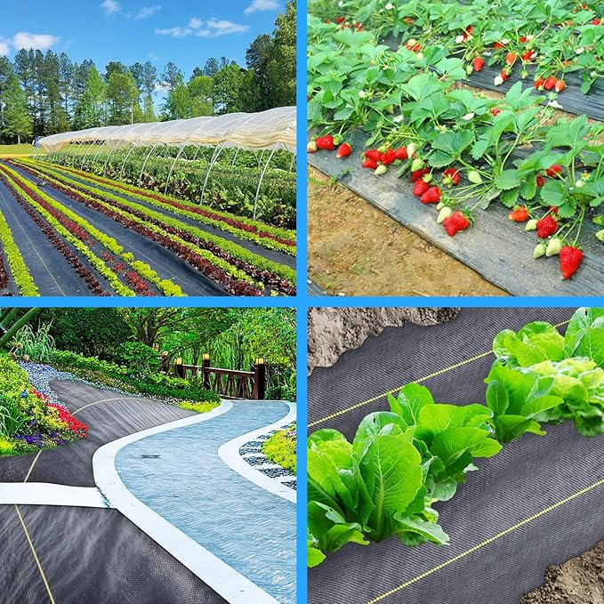 1.3ft x50ft Black Weed Barrier Landscape Premium Fabric-Heavy Duty Woven Ground Cloth with Superior Permeability Weed Control Convenient Design-VerdiqueGarden