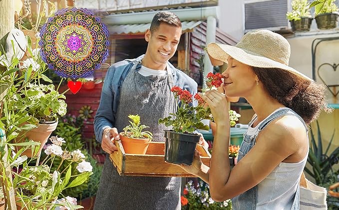 SteadyDoggie 12-Inch 3D Wind Spinners Outdoor - Mandala Purplerain Windmill Yard Decorations - Stainless Steel Laser Cut Ornament - Kinetic Garden Decor for Outside-VerdiqueGarden