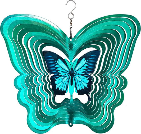Butterfly Wind Spinners for Yard and Garden, Metal Butterfly Ornaments for Garden Décor, Outdoor Wind Spinner, Butterfly Gifts, Outdoor Garden Decoration, 12 inch Butterfly Wall Décor by ISEO-VerdiqueGarden