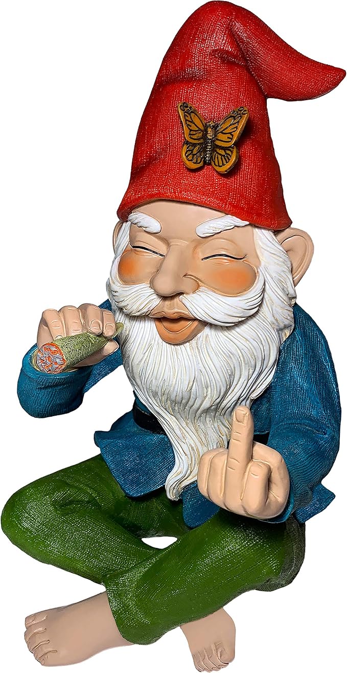 Mood Lab Garden Gnome - Relaxed Gnome - 9.6 Inch Tall Statue Lawn Garden Figurine - for Outdoor or House Decor-VerdiqueGarden