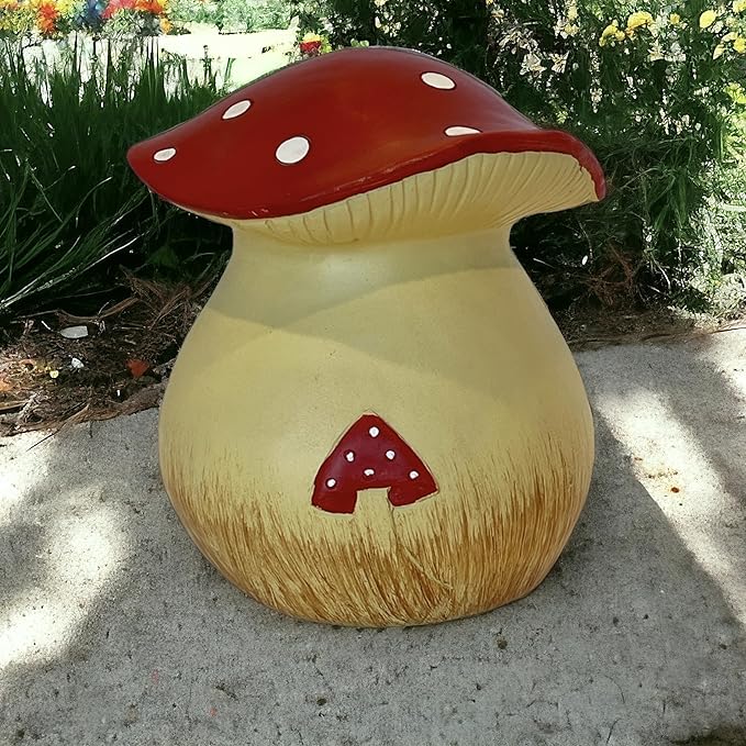 Toadstool Decorative Garden Statue and Key Hider - Hides a Secret Extra Hidden Key Outside in Garden, Yard or Porch-VerdiqueGarden