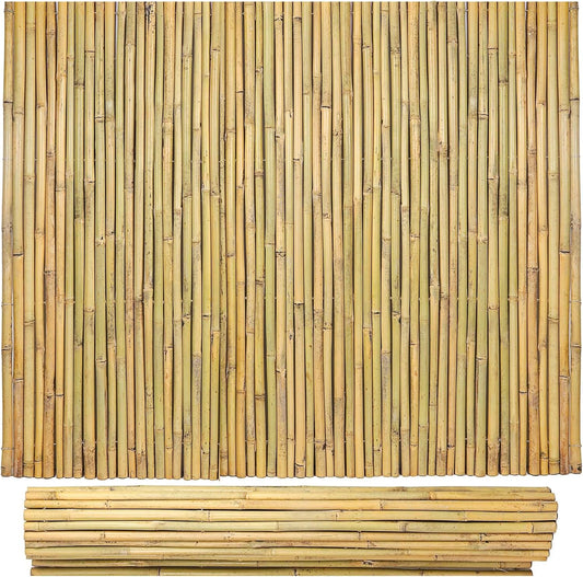 Bamboo Fencing Roll 6 ft High x 8 ft Long x 0.7 in D, Natural Bamboo Privacy Fence, Divider Decorative Fence for Patio, Balcony, Garden, Border Pool-VerdiqueGarden