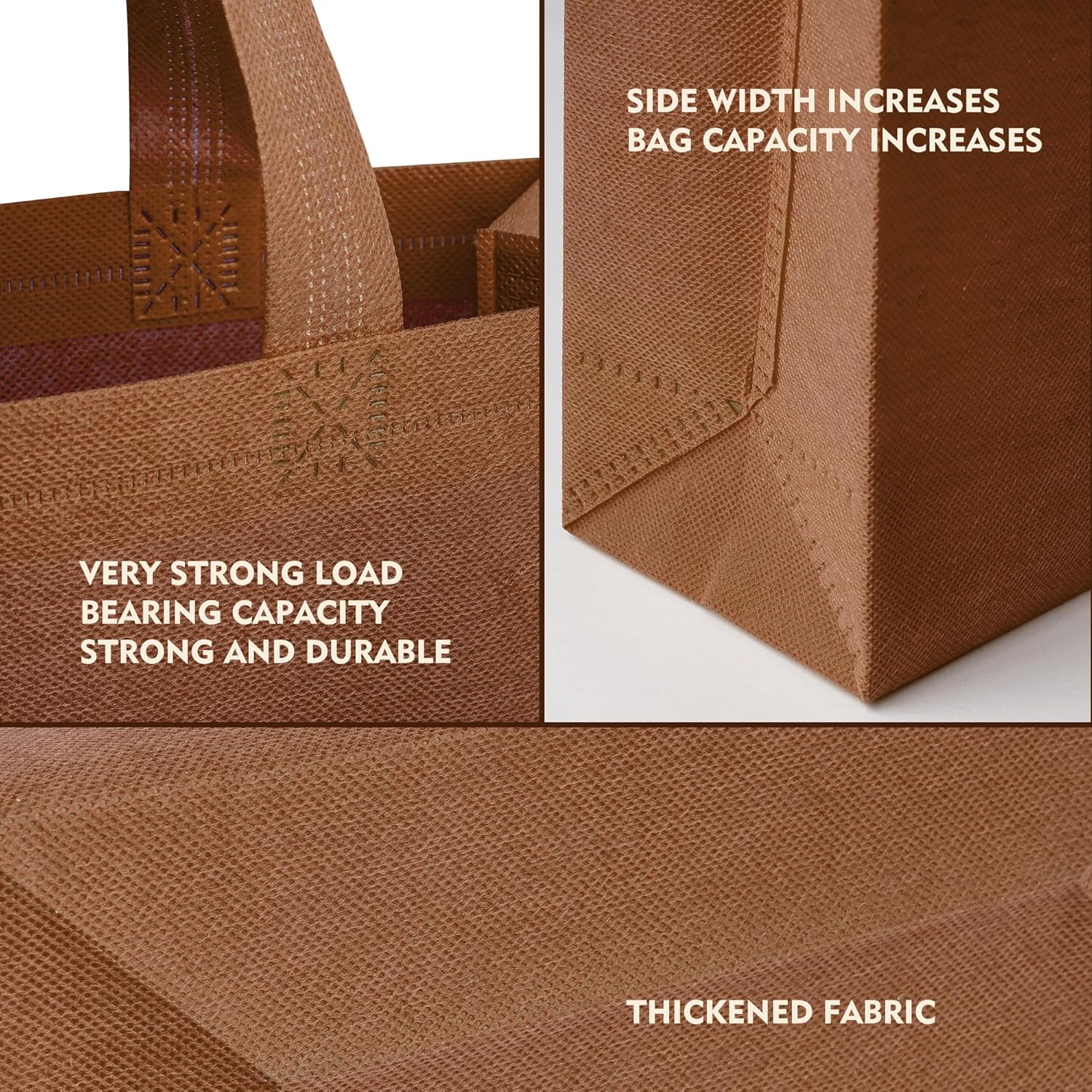 YEEHAW Custom Tote Bags 100pcs, White Custom Non-woven Tote Bag with Logo, Reusable Bags with Durable Handle, Ideal for Grocery Shopping, Gifts Wrapping & Travel-VerdiqueGarden