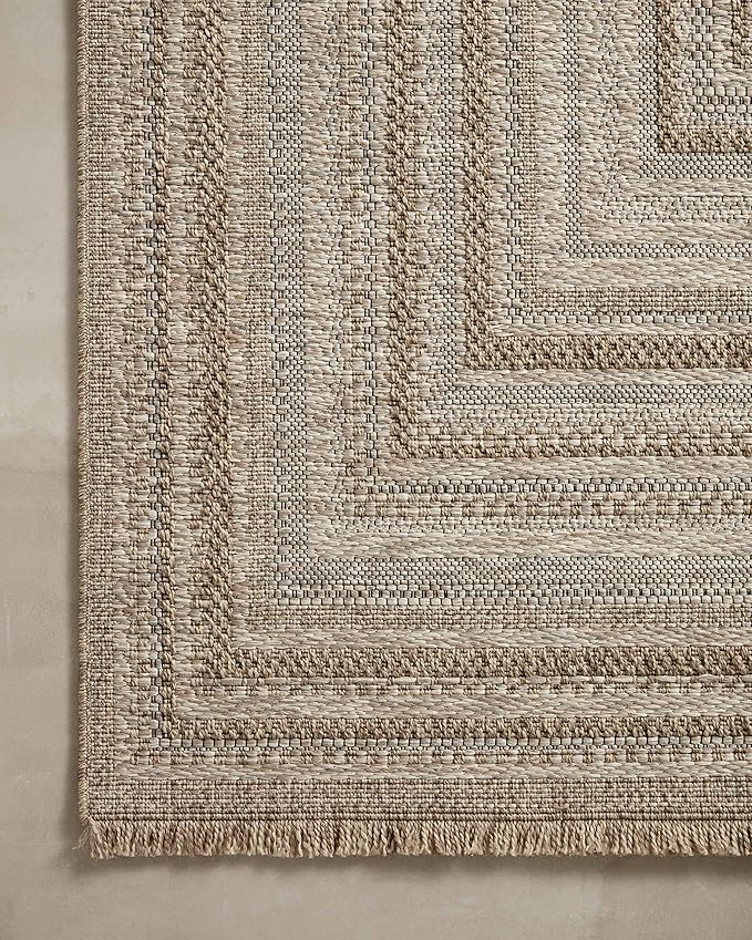 Loloi Dawn Collection Indoor/Outdoor DAW-01 Natural 2'-3" x 10'-0" Runner Rug-VerdiqueGarden