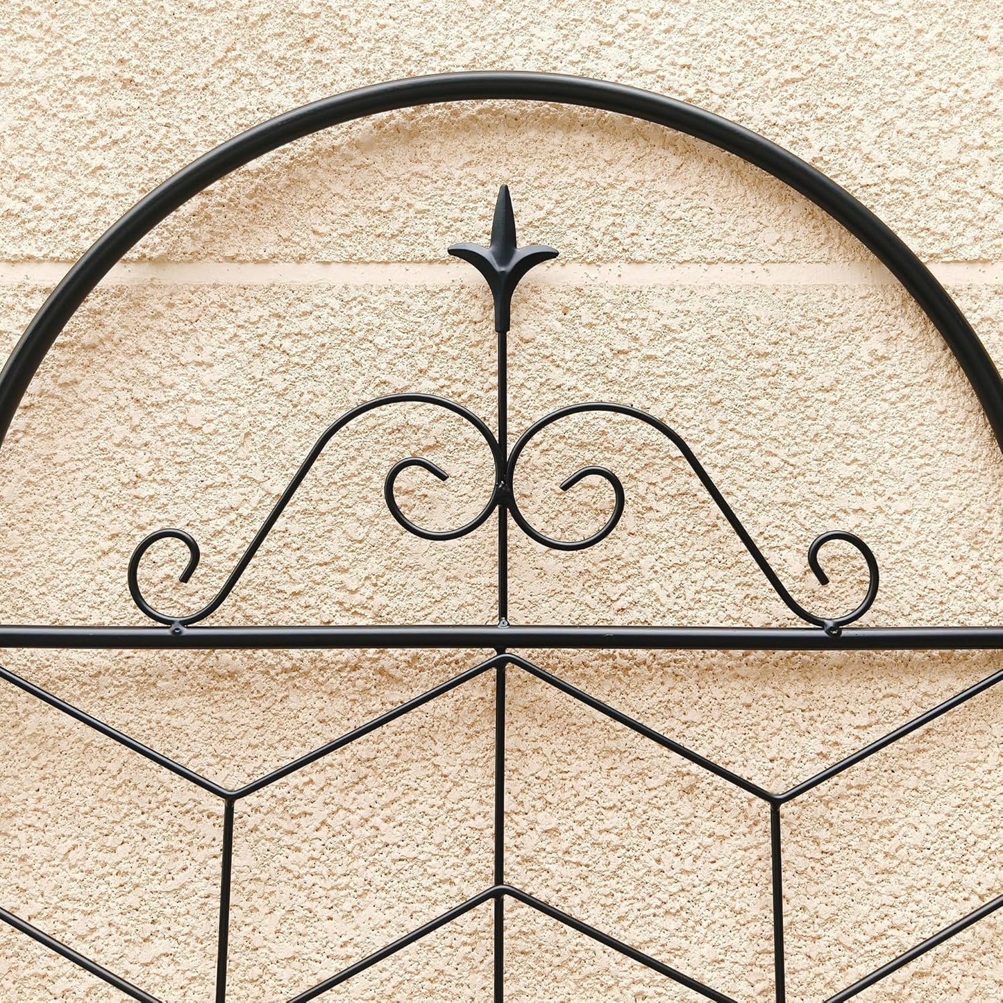 4 Pack Metal Garden Trellis 71" Tall Outdoor Climbing Plant Support for Roses, Flowers, Rustproof Durable Black Galvanized Tube, Lawn Garden Fence Decor Screen (4, Castle-71 H)-VerdiqueGarden