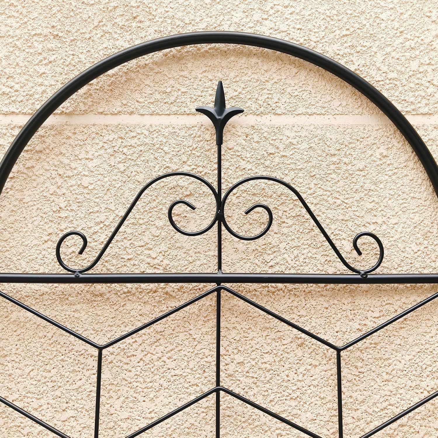 4 Pack Metal Garden Trellis 71" Tall Outdoor Climbing Plant Support for Roses, Flowers, Rustproof Durable Black Galvanized Tube, Lawn Garden Fence Decor Screen (4, Castle-71 H)-VerdiqueGarden