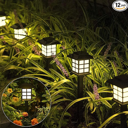SOLPEX Solar Outdoor Lights,12 Pack Solar Path Lights, Solar Walkway Lights Outdoor, Solar Garden Lights, Solar Pathway Lights Outdoor Waterproof for Garden, Yard, Landscape and Driveway(Warm White)-VerdiqueGarden
