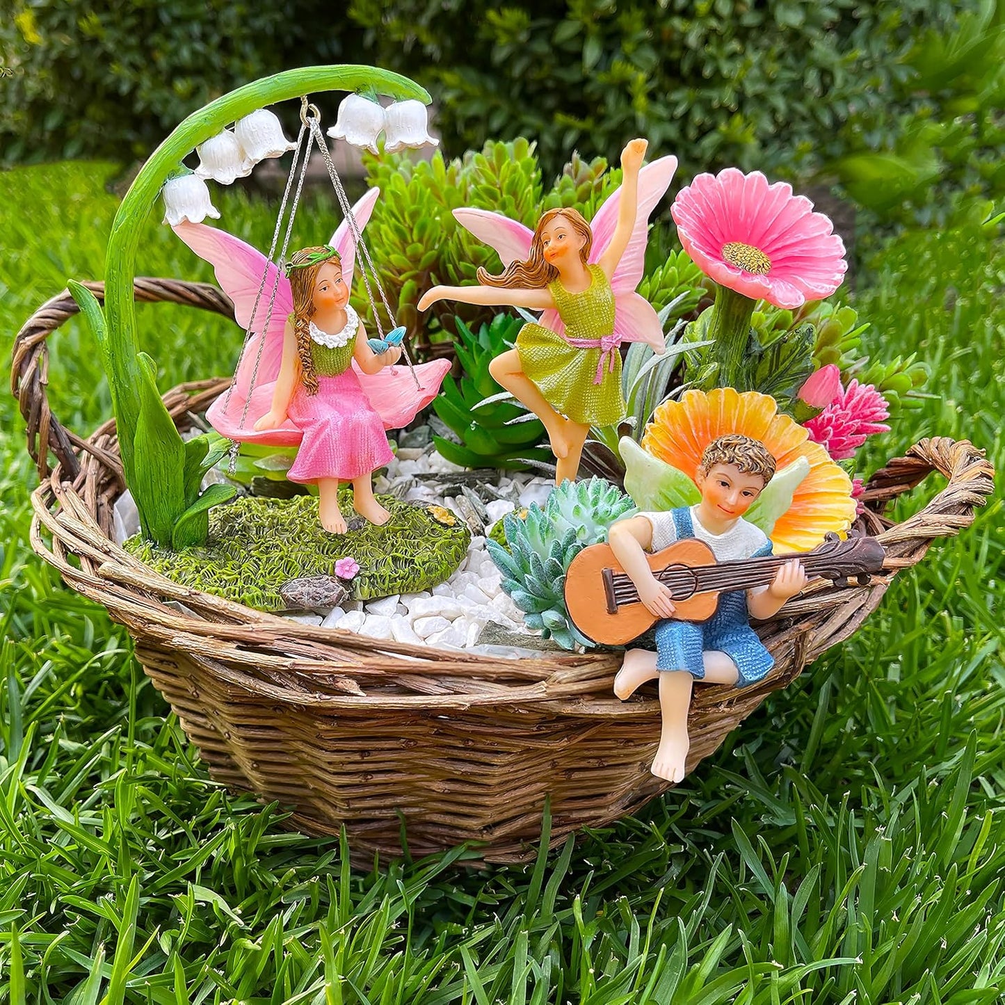 Mood Lab Fairy Garden - Dancing Swing Accessories Kit of 5 pcs - Miniature Garden Figurines Set - Outdoor or House Decor-VerdiqueGarden