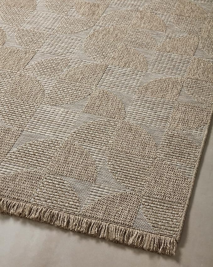 Loloi Dawn Collection Indoor/Outdoor DAW-08 Beige 7'-8" x 10' Area Rug-VerdiqueGarden