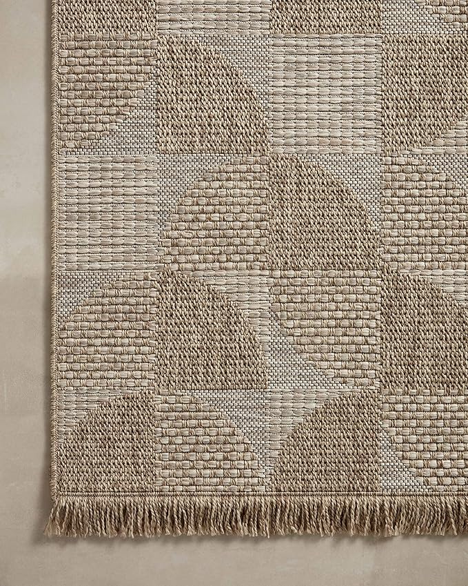 Loloi Dawn Collection Indoor/Outdoor DAW-08 Beige 7'-8" x 10' Area Rug-VerdiqueGarden