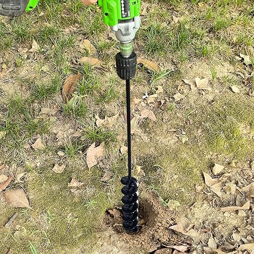 TCBWFY 2x32 Inch Auger Drill Bit for Planting - Long Handle Easy Planter Garden Auger - Bulb & Bedding Plant Augers - Post Hole Digger for 3/8”Hex Drive-VerdiqueGarden