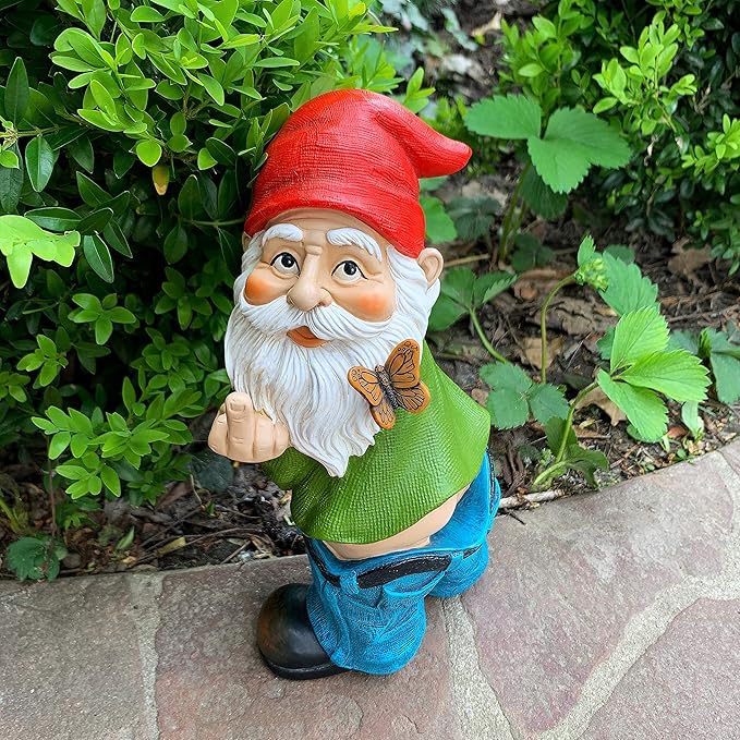 Mood Lab Garden Gnome - Pants Down Gnome - 9.3 Inch Tall Statue Lawn Garden Figurine - for Outdoor or House Decor-VerdiqueGarden