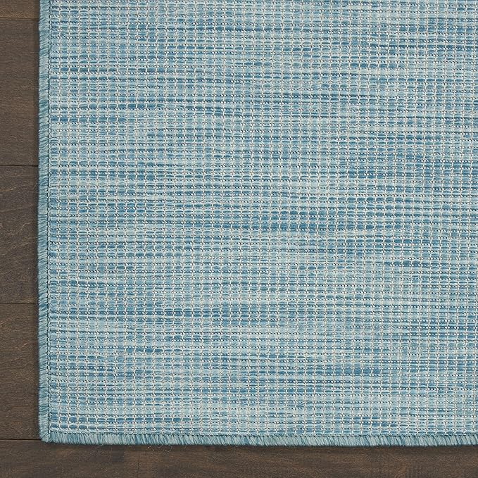 Nourison Positano Aqua 2' x 6' Area Rug Easy Clean, Non Shedding, Bed Room, Living Room, Dining Room, Kitchen (6' Runner)-VerdiqueGarden