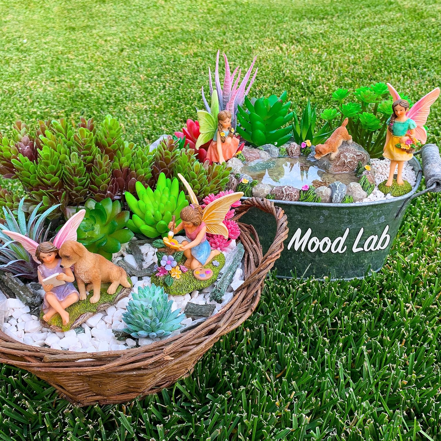 Mood Lab Fairy Garden Miniature Pond Kit - Figurines & Accessories Set of 5 pcs - Outdoor or House Decor-VerdiqueGarden