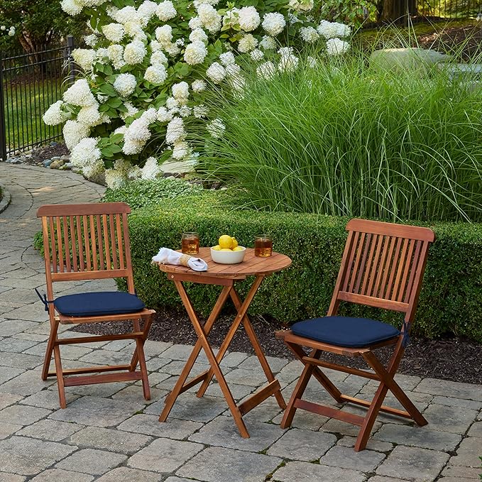 Arden Indoor/Outdoor Foam Seat Pad, 2 Pack, 17 x 16, Patio Cushion, Water Repellent, Fade Resistant, Foam Cushion Sapphire Blue Leala-VerdiqueGarden