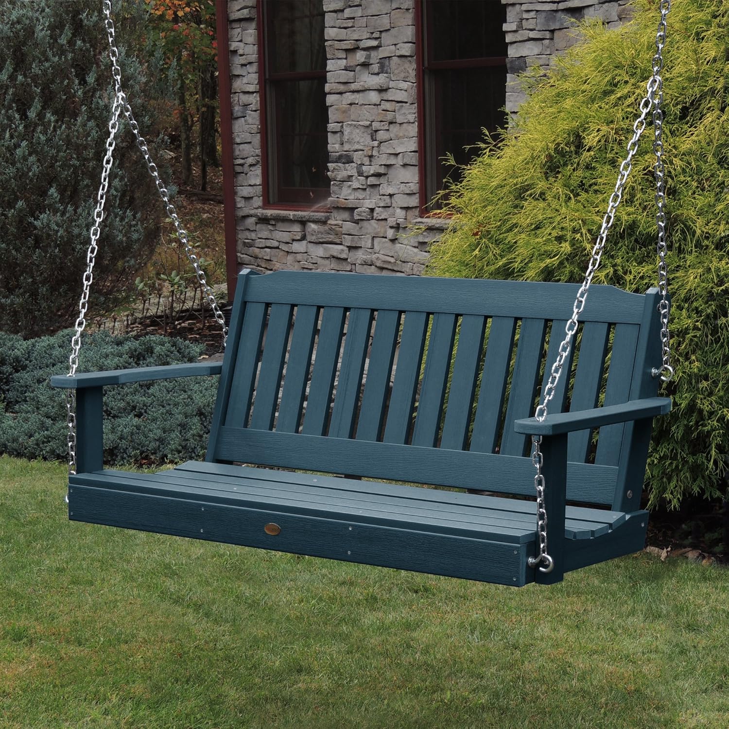highwood AD-PORL1-NBE Lehigh Porch Swing, 5 Feet, Nantucket Blue-VerdiqueGarden