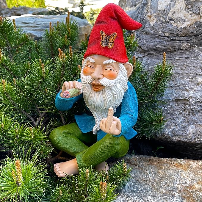 Mood Lab Garden Gnome - Relaxed Gnome - 9.6 Inch Tall Statue Lawn Garden Figurine - for Outdoor or House Decor-VerdiqueGarden