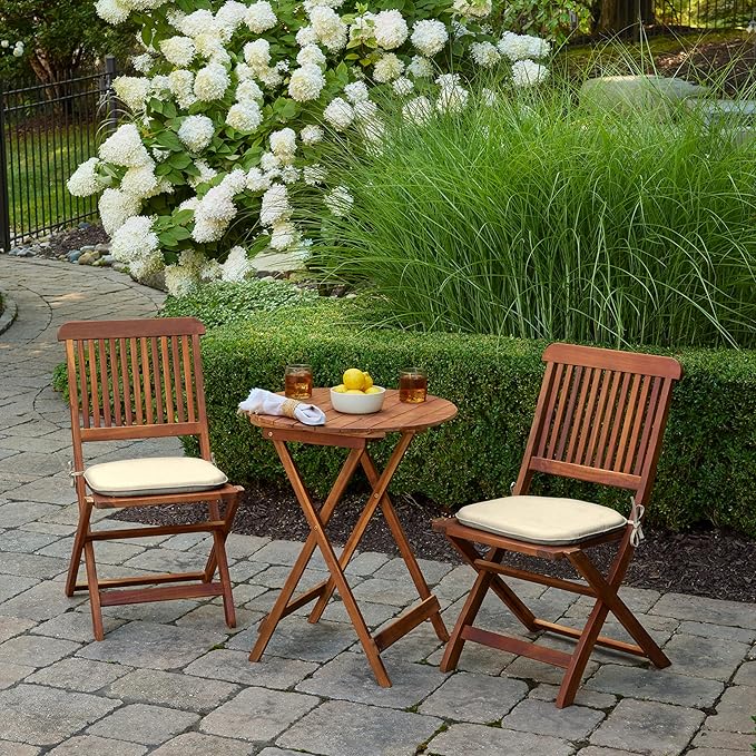 Arden Indoor/Outdoor Foam Seat Pad, 2 Pack, 17 x 16, Patio Cushion, Water Repellent, Fade Resistant, Foam Cushion Tan Leala-VerdiqueGarden