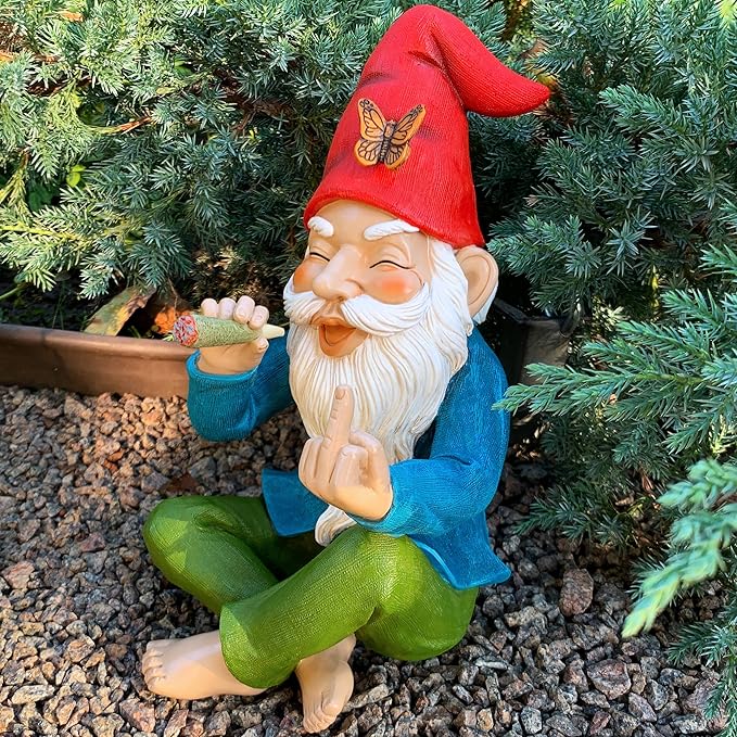 Mood Lab Garden Gnome - Relaxed Gnome - 9.6 Inch Tall Statue Lawn Garden Figurine - for Outdoor or House Decor-VerdiqueGarden
