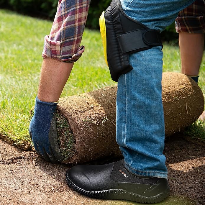 HISEA Unisex Waterproof Garden Shoes, Men's Rubber Rain Boots Women's Ankle Rain Shoes Neoprene Camp Booties Outdoor Slip-On Footwear for Gardening, Farming, Camping, Car Wash, Lawn Care and Yard Work-VerdiqueGarden