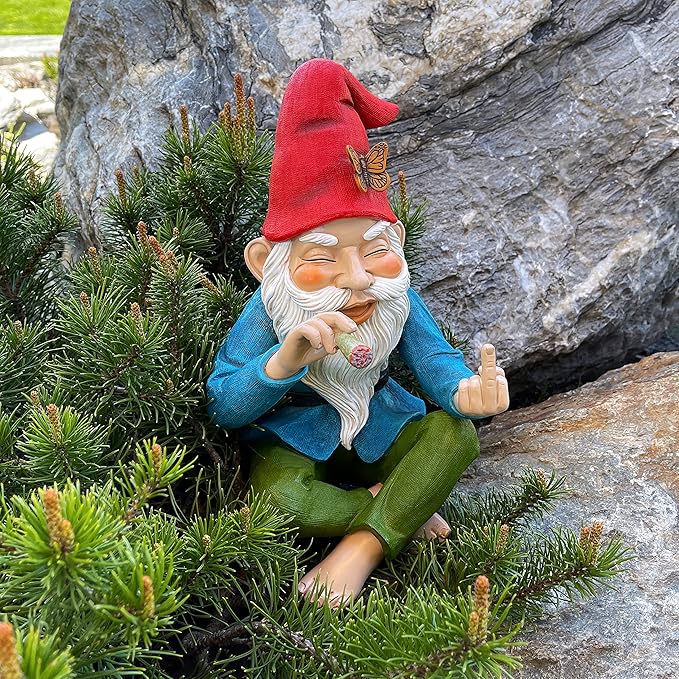 Mood Lab Garden Gnome - Relaxed Gnome - 9.6 Inch Tall Statue Lawn Garden Figurine - for Outdoor or House Decor-VerdiqueGarden